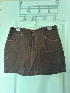 Brown Cargo Skirt
